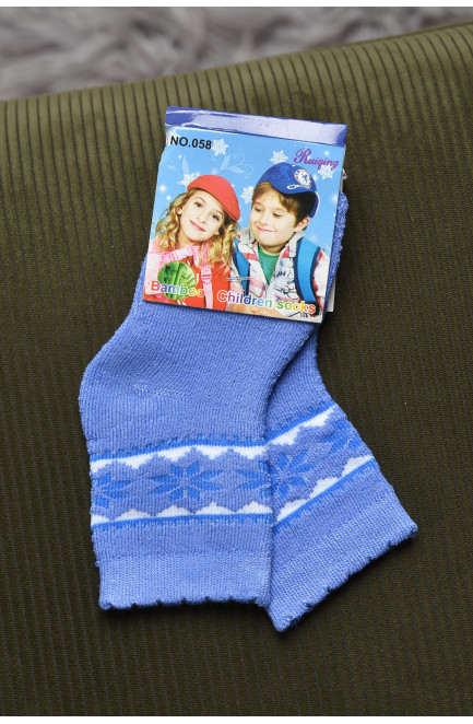 Шкарпетки дитячі махрові блакитного кольору 167896L