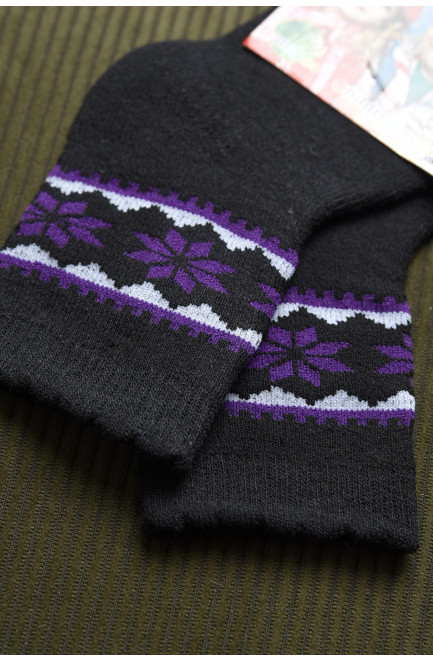 Шкарпетки дитячі махрові чорного кольору 167897L