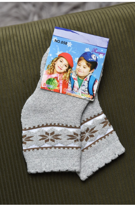 Шкарпетки дитячі махрові сірого кольору 167898L