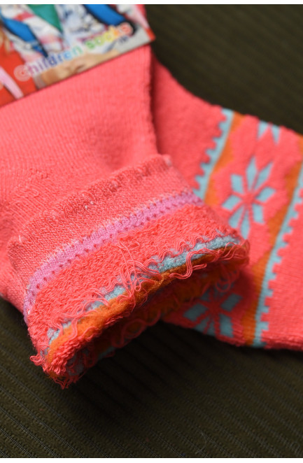 Шкарпетки дитячі махрові для дівчинки рожевого кольору 167900L