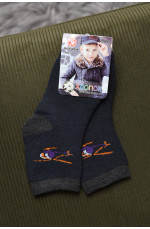 Шкарпетки дитячі махрові для хлопчика темно-синього кольору 167952L