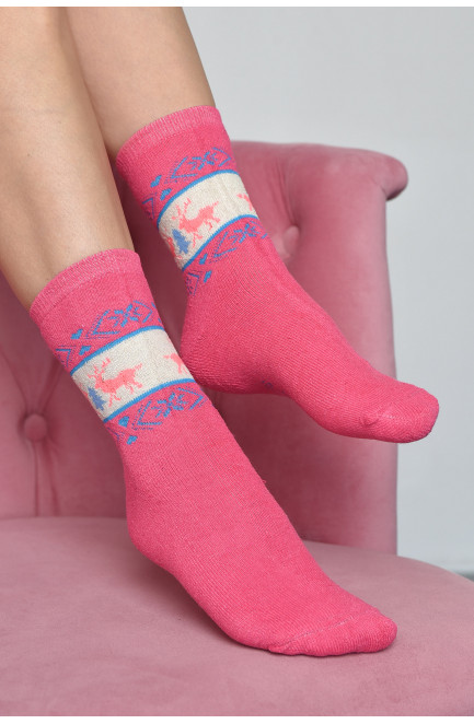 Шкарпетки махрові жіночі рожевого кольору розмір 37-42 167994L