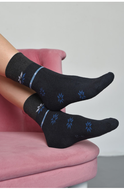 Шкарпетки махрові жіночі темно-синього кольору розмір 37-42 168008L