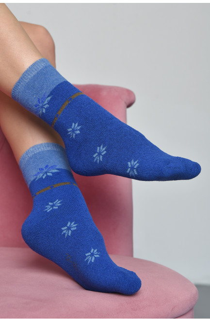 Шкарпетки махрові жіночі синього кольору розмір 37-42 168015L