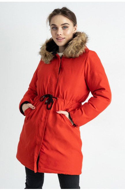 Куртка женская двухсторонняя черно-красная 168120L
