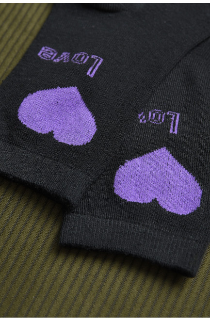 Шкарпетки для дівчинки чорного кольору з малюнком 168274L