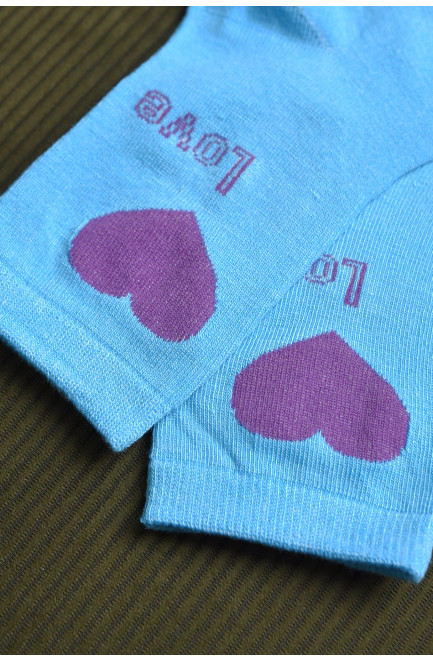Шкарпетки для дівчинки бірюзового кольору з малюнком 168275L