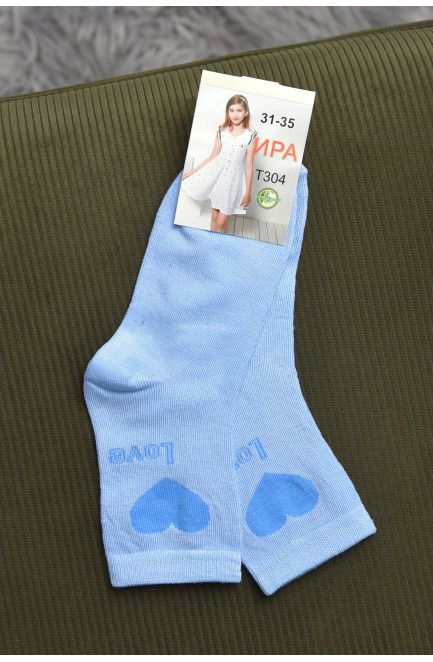 Носки для девочки голубого цвета с рисунком 168276L