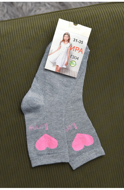 Шкарпетки для дівчинки сірого кольору з малюнком 168278L