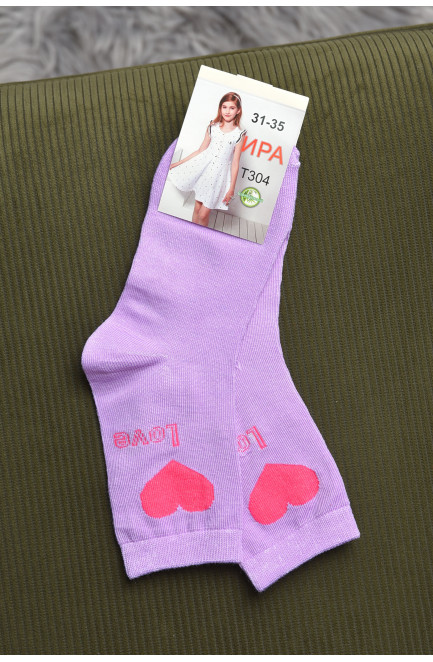 Шкарпетки для дівчинки фіолетового кольору з малюнком 168279L