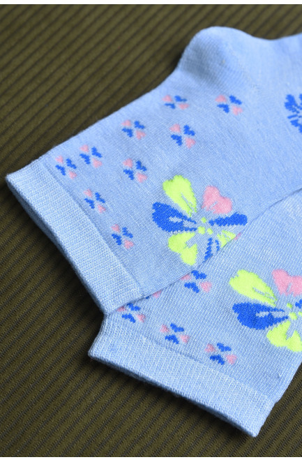 Шкарпетки для дівчинки блакитного кольору з малюнком 168280L