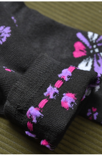 Шкарпетки для дівчинки чорного кольору з малюнком 168282L