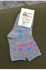 Шкарпетки для дівчинки сірого кольору з малюнком 168283L