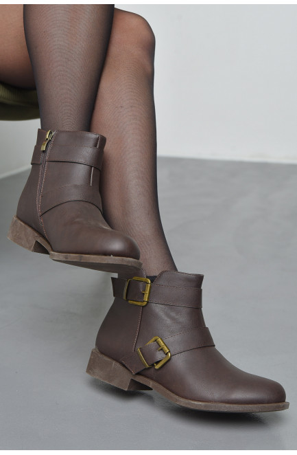 Ботинки женские демисезонные коричневого цвета 168317L