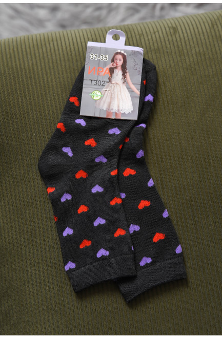 Шкарпетки для дівчинки чорного кольору з малюнком 168371L