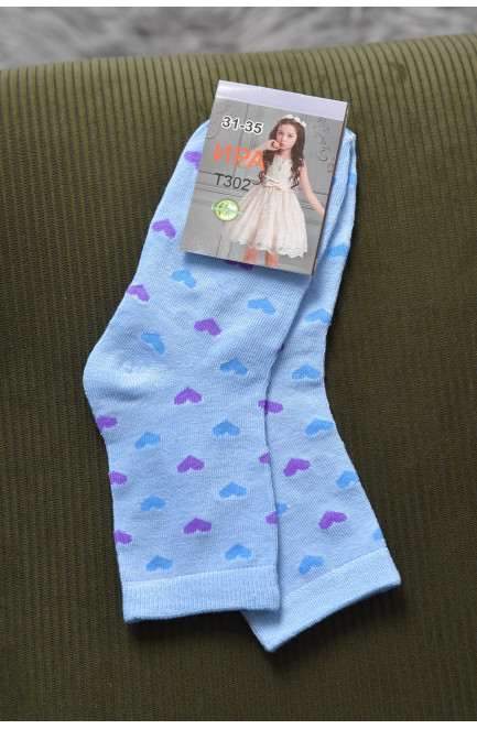 Носки для девочки голубого цвета с рисунком 168373L