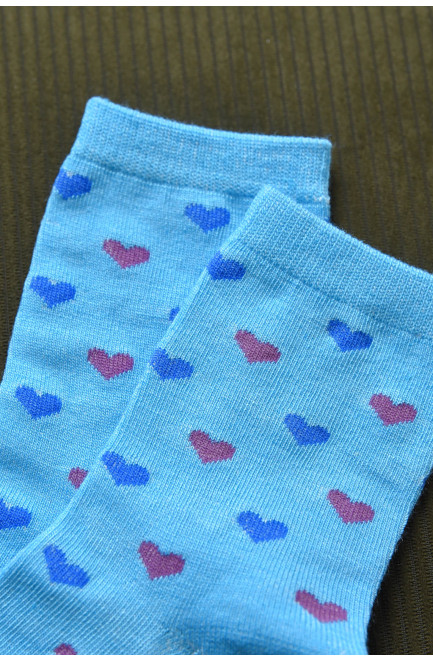 Носки для девочки бирюзового цвета с рисунком 168377L