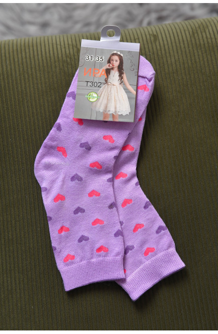 Шкарпетки для дівчинки фіолетового кольору з малюнком 168380L