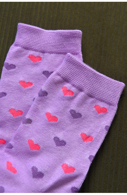 Шкарпетки для дівчинки фіолетового кольору з малюнком 168380L