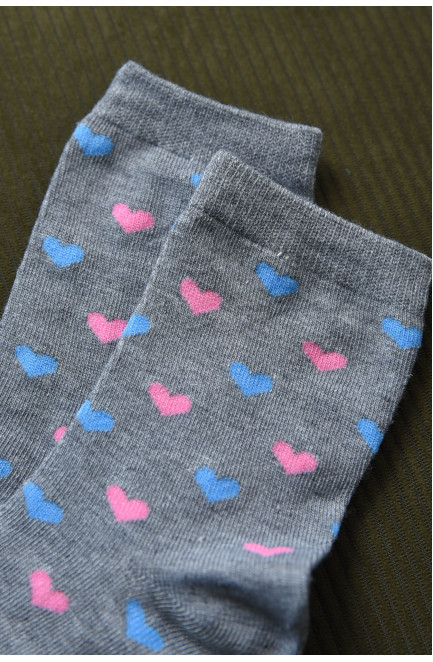Шкарпетки для дівчинки сірого кольору з малюнком 168382L