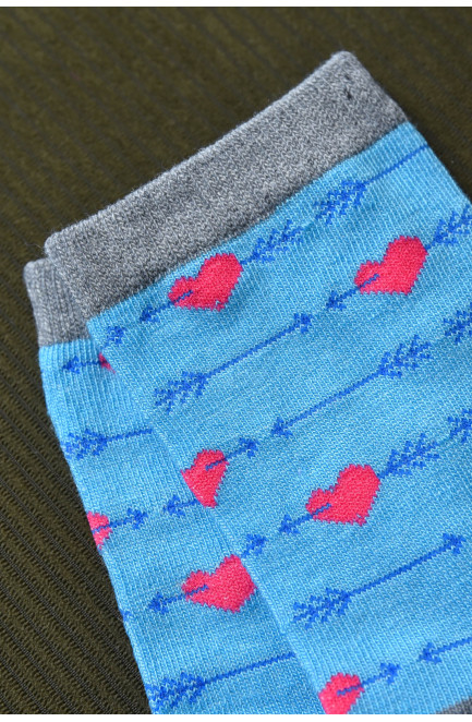Носки для девочки голубого цвета с рисунком 168388L