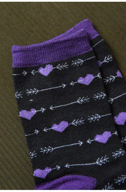 Шкарпетки для дівчинки чорного кольору з малюнком 168390L