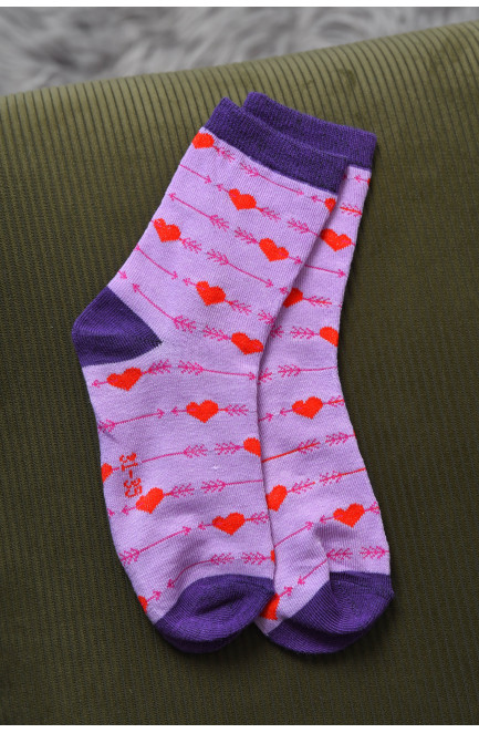 Шкарпетки для дівчинки фіолетового кольору з малюнком 168394L