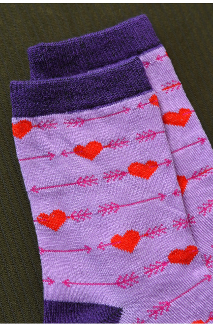 Шкарпетки для дівчинки фіолетового кольору з малюнком 168394L