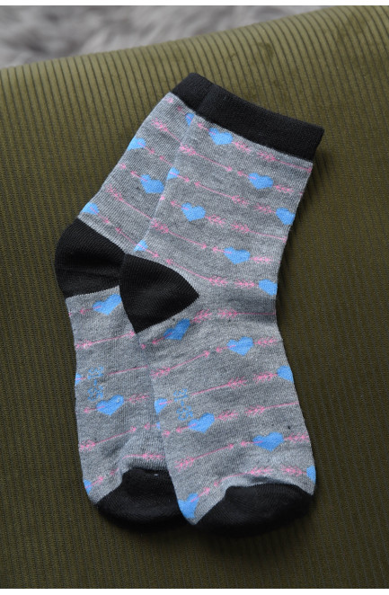 Шкарпетки для дівчинки сірого кольору з малюнком 168395L