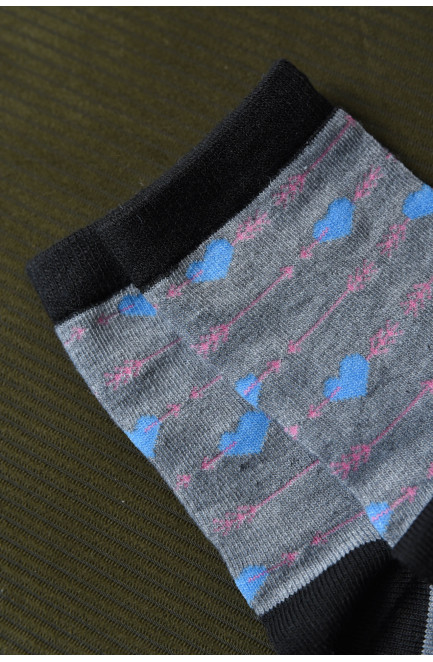 Шкарпетки для дівчинки сірого кольору з малюнком 168395L