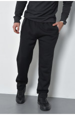 Спортивные штаны мужские на флисе черного цвета 168447L