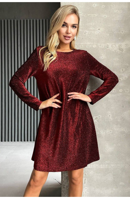 Женское вечерние платье люрекс бордового цвета 42-44 168490L