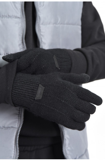 Перчатки мужские сенсорные с утеплителем черного цвета 168554L