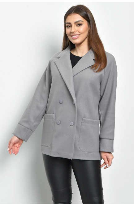Пальто женское кашемировое серого цвета 168684L