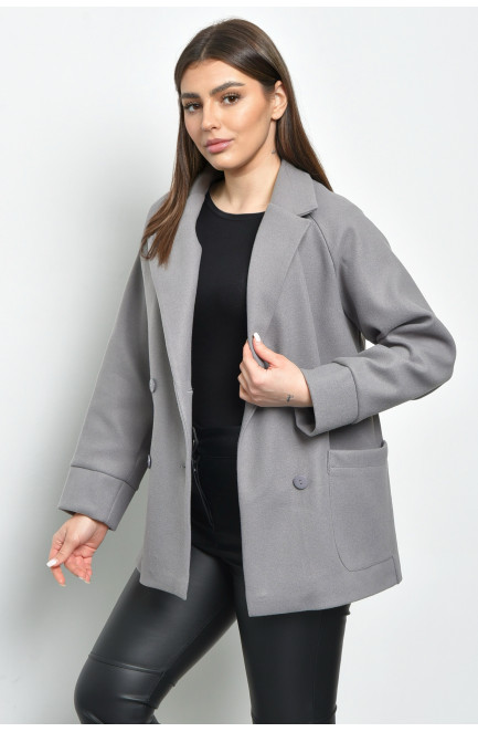 Пальто женское кашемировое серого цвета 168684L