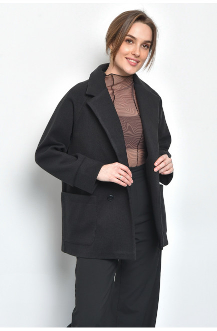 Пальто женское кашемировое черного цвета 168691L