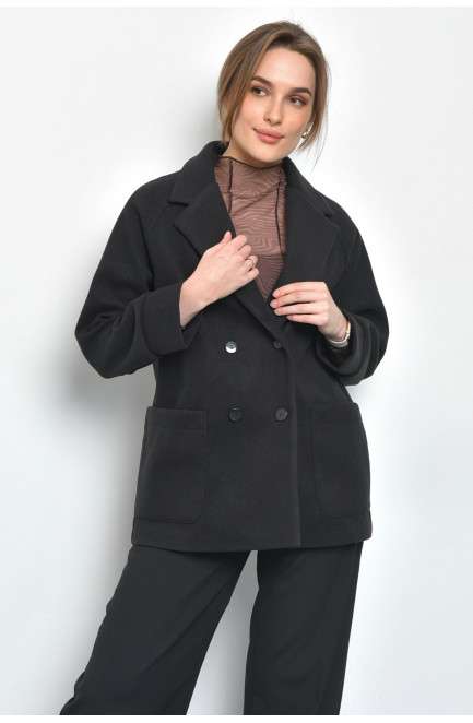 Пальто женское кашемировое черного цвета 168691L