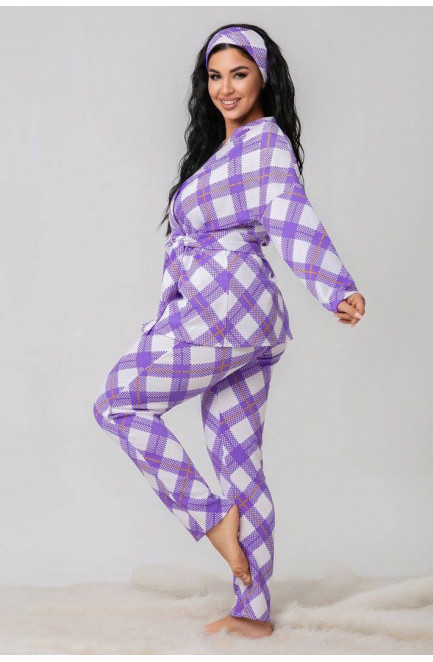 Жіночий домашній костюм фіолетового  кольору 168812L