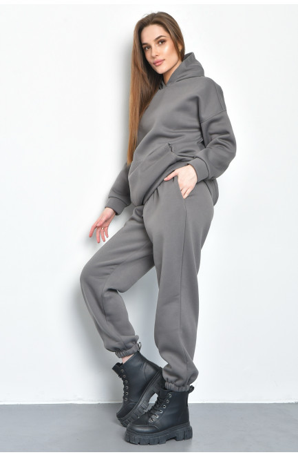 Спортивний костюм жіночий на флісі сірого кольору 168856L