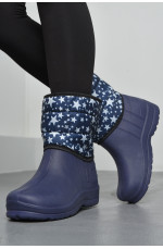 Дутики женские на меху темно-синего цвета 168931L