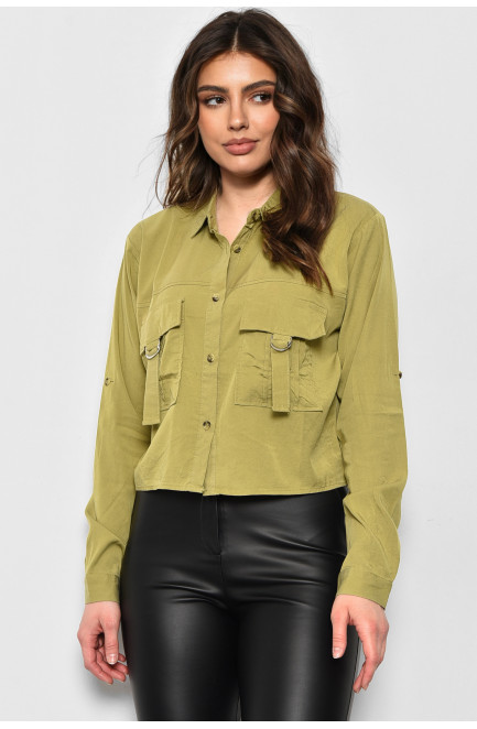 Рубашка женская оливкового цвета 168961L