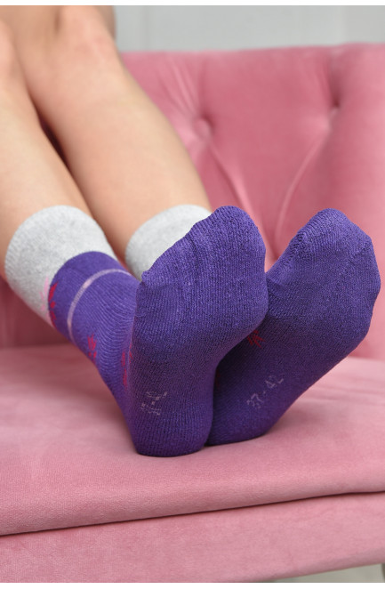 Носки махровые женские фиолетового цвета размер 37-42 168999L