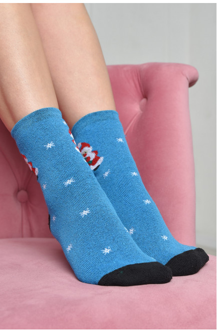 Шкарпетки махрові жіночі блакитного кольору розмір 23-25(36-39) 169040L
