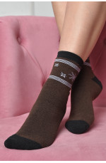 Шкарпетки махрові жіночі коричневого кольору розмір 23-25(36-39) 169066L