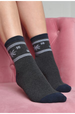 Шкарпетки махрові жіночі темно-сірого кольору розмір 23-25(36-39) 169067L