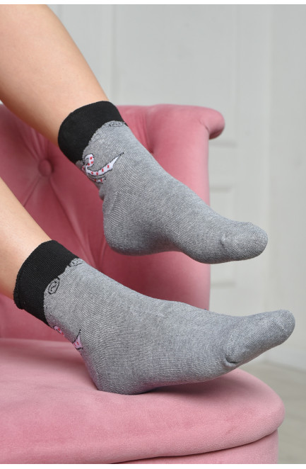 Шкарпетки махрові жіночі медичні без гумки сірого кольору розмір 36-41 169092L