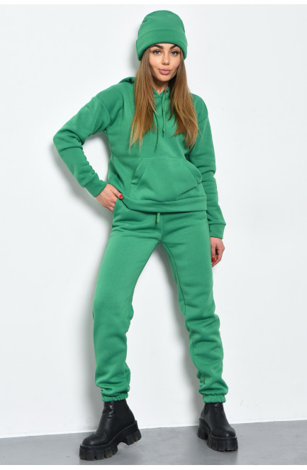 Спортивний костюм жіночий на флісі 3-ка зеленого кольору розмір 42-44 169205L