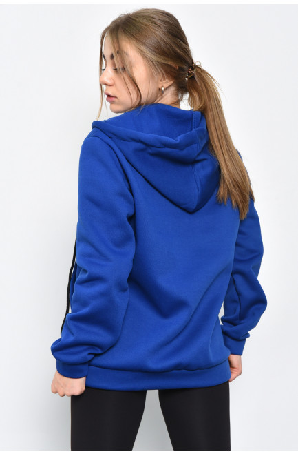 Спортивная кофта женская на флисе синего цвета 169272L