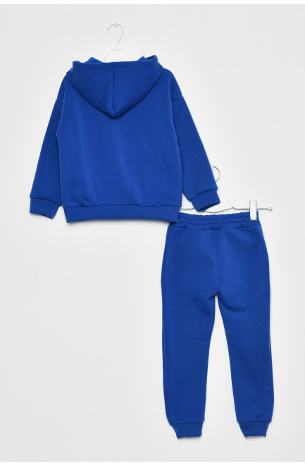 Спортивный костюм детский на флисе синего цвета 169351L