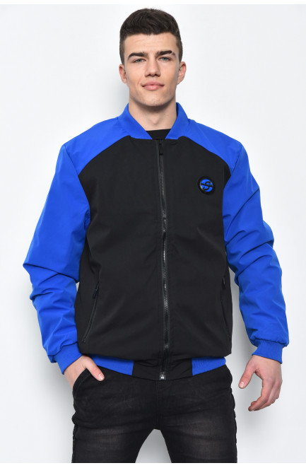 Куртка мужская демисезонная на меху черно-синего цвета 169381L